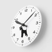 Airedale Terrier Dog Silhouette Runde Wanduhr (Winkel)