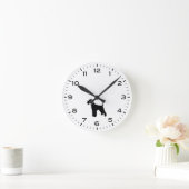 Airedale Terrier Dog Silhouette Runde Wanduhr (Zuhause)