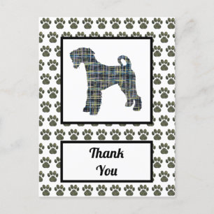 Airedale Terrier Dog Silhouette Vielen Dank Postkarte