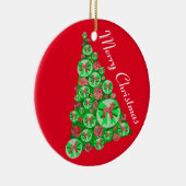 Airedale Terrier Dog Silhouette Weihnachtsbaum Rot Keramik Ornament (Rechts)