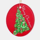 Airedale Terrier Dog Silhouette Weihnachtsbaum Rot Keramik Ornament (Links)