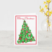 Airedale Terrier Dog Silhouette Weihnachtsbaum Whi Karte (Gelbe Blume)