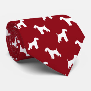 Airedale Terrier Dog Silhouetten Muster Red Krawatte