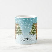 Airedale Terrier Dog Snowy Winterwald und Name Kaffeetasse (Mittel)