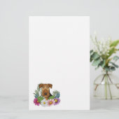 Airedale Terrier Dog und farbenfrohe Wildblumen Briefpapier (Stehend Vorderseite)