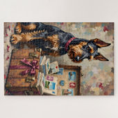 Airedale Terrier Dog Vintage Love Postcards Puzzle (Horizontal)