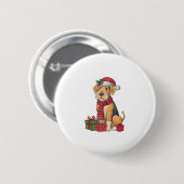 Airedale Terrier Dog Weihnachten Party Button (Vorne & Hinten)