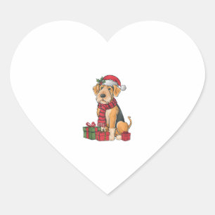 Airedale Terrier Dog Weihnachten Party Herz-Aufkleber