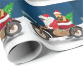 Airedale Terrier Dog Weihnachten Weihnachtsmann Geschenkpapier (Rolleneckpunkt)