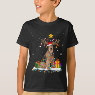 Airedale Terrier Dog Weihnachtsmann Weihnachten We T-Shirt