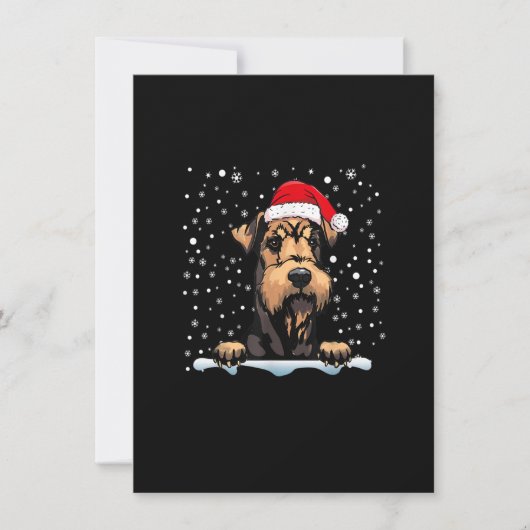 Airedale Terrier Dog Weihnachtszeit Weihnachtsmann Einladung (Vorderseite)
