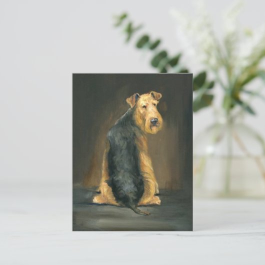 Airedale Terrier Dog Wilhelm Tell Postkarte (Stehend Vorderseite)