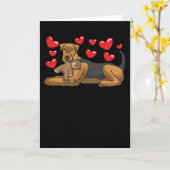 Airedale Terrier Dog With Stuffed Animal Karte (Gelbe Blume)