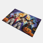 Airedale Terrier Dogs Pumpkin Halloween Funny Fußmatte (Schrägansicht)