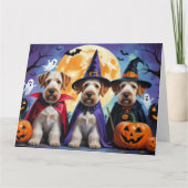 Airedale Terrier Dogs Pumpkin Halloween Funny Karte (Vorderseite)