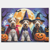 Airedale Terrier Dogs Pumpkin Halloween Funny Magnet (Vorderseite)