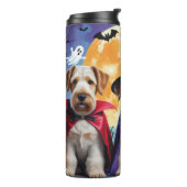 Airedale Terrier Dogs Pumpkin Halloween Funny Thermosbecher (Nach links gedreht)