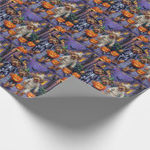 Airedale Terrier Dogs Trick-or-Treating Halloween Geschenkpapier (Ecke)