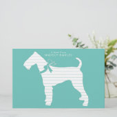 Airedale Terrier Doppy Puppy Briefpapier (Stehend Vorderseite)