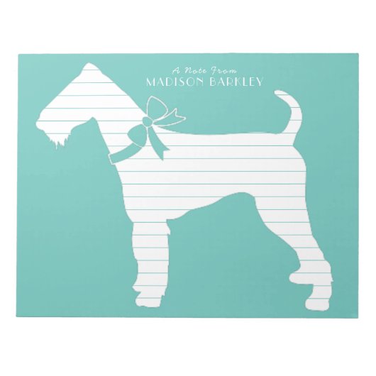 Airedale Terrier Doppy Puppy Notizblock (Vorderseite)