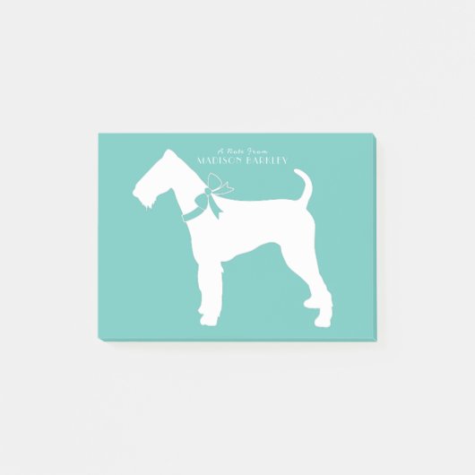 Airedale Terrier Doppy Puppy Post-it Klebezettel (Vorderseite)