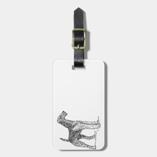 Airedale Terrier Elegante Zeichnend Hund Gepäckanhänger (Vorderseite vertikal)