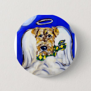 Airedale Terrier Engel Button