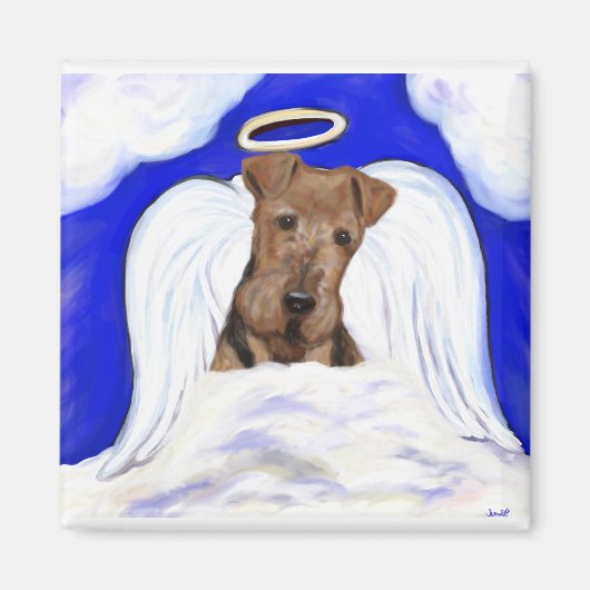 Airedale Terrier Engel Magnet (Vorne)