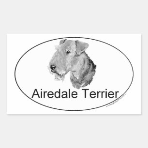 Airedale Terrier Euro-Typ Rechteckiger Aufkleber