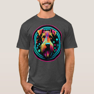 Airedale Terrier Face Cosmic Puppy Dodge Art Funny T-Shirt