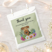 Airedale Terrier Farbenfrohe Blume Geburtstag Dank Geschenktütchen (Ausgeschnitten)