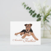 Airedale Terrier Fathers Day Postkarte (Stehend Vorderseite)