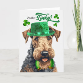 Airedale Terrier Feelin' Lucky St Patrick's Day Feiertagskarte