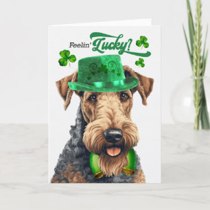 Airedale Terrier Feelin' Lucky St Patrick's Day Feiertagskarte