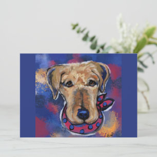 Airedale Terrier   Feiertagskarte