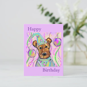 AIREDALE TERRIER   FEIERTAGSPOSTKARTE