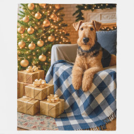 Airedale Terrier Ferien  Fleecedecke