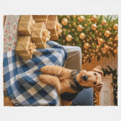 Airedale Terrier Ferien  Fleecedecke (Vorderseite (Horizontal))