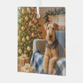 Airedale Terrier Ferien Ornament Aus Glas (Vorderseite links)