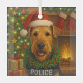 Airedale Terrier Ferien Ornament Aus Glas