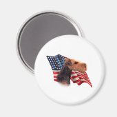 Airedale Terrier Flag Magnet (Vorderseite/Rückseite)
