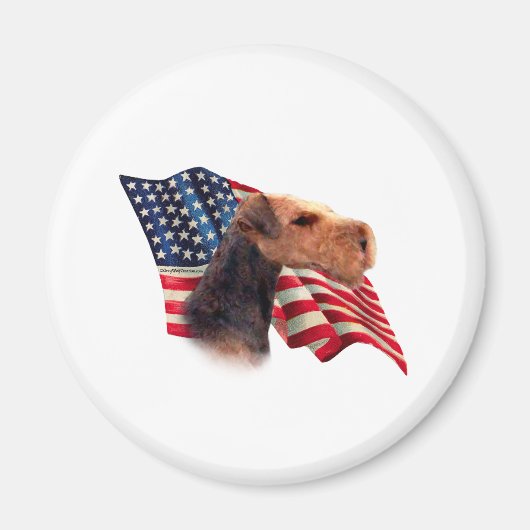 Airedale Terrier Flag Magnet (Vorne)
