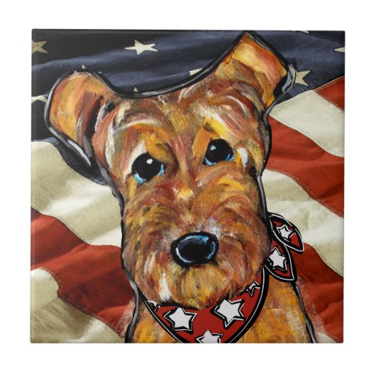AIREDALE TERRIER FLIESE (Vorderseite)