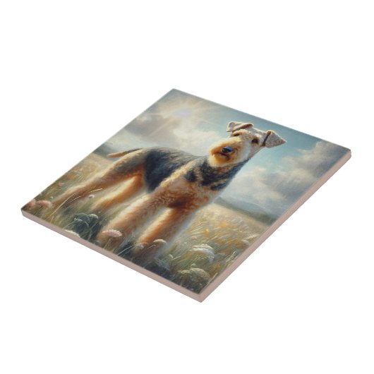Airedale Terrier Fliese (Seite)