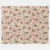 Airedale Terrier Floral Drucktuch Fleecedecke (Vorderseite (Horizontal))