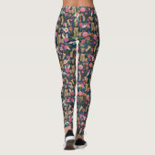 Airedale Terrier Floral Hund Leggings (Rückseite)