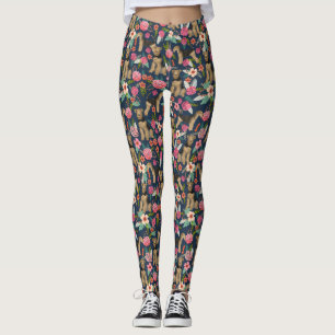 Airedale Terrier Floral Hund Leggings