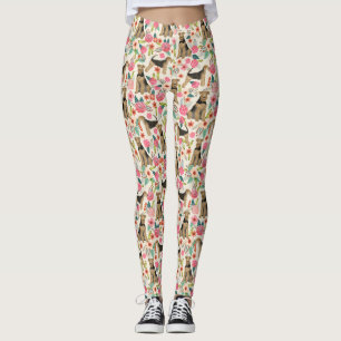 Airedale Terrier Floral Print Leggings
