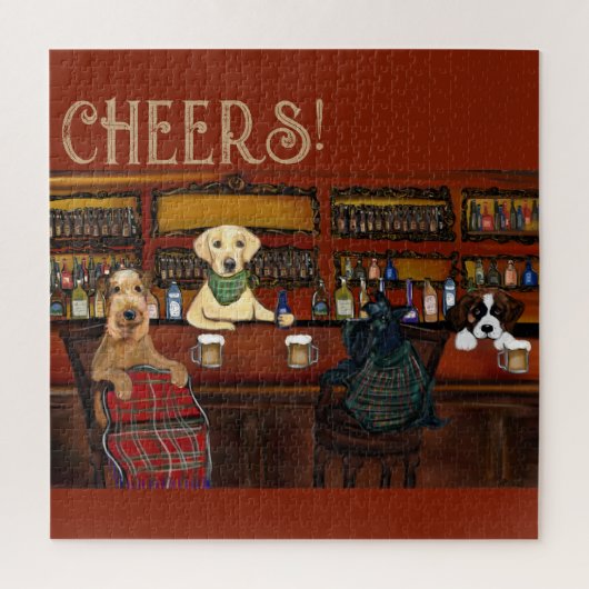AIREDALE TERRIER & FREUNDE PUZZLE (Vertikal)