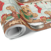 Airedale Terrier Frische Pasta machen Geschenkpapier (Rolleneckpunkt)